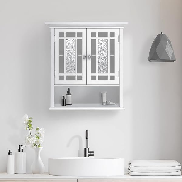 Clóset de Pared extraíble con Puertas Dobles, Color Blanco Pull Handle Wall Cabinet clóset de pared