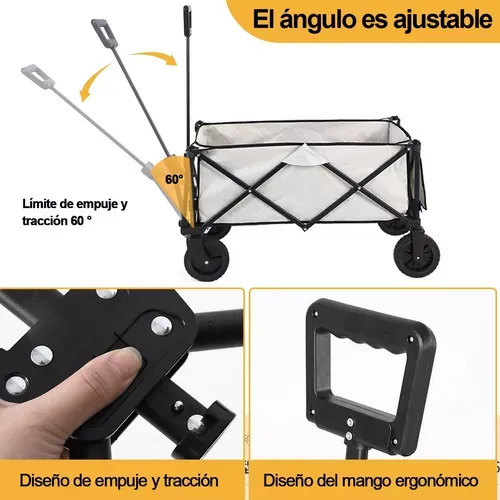 Carro De La Compra Plegable Multifuncional Con Mesa 3 En 1