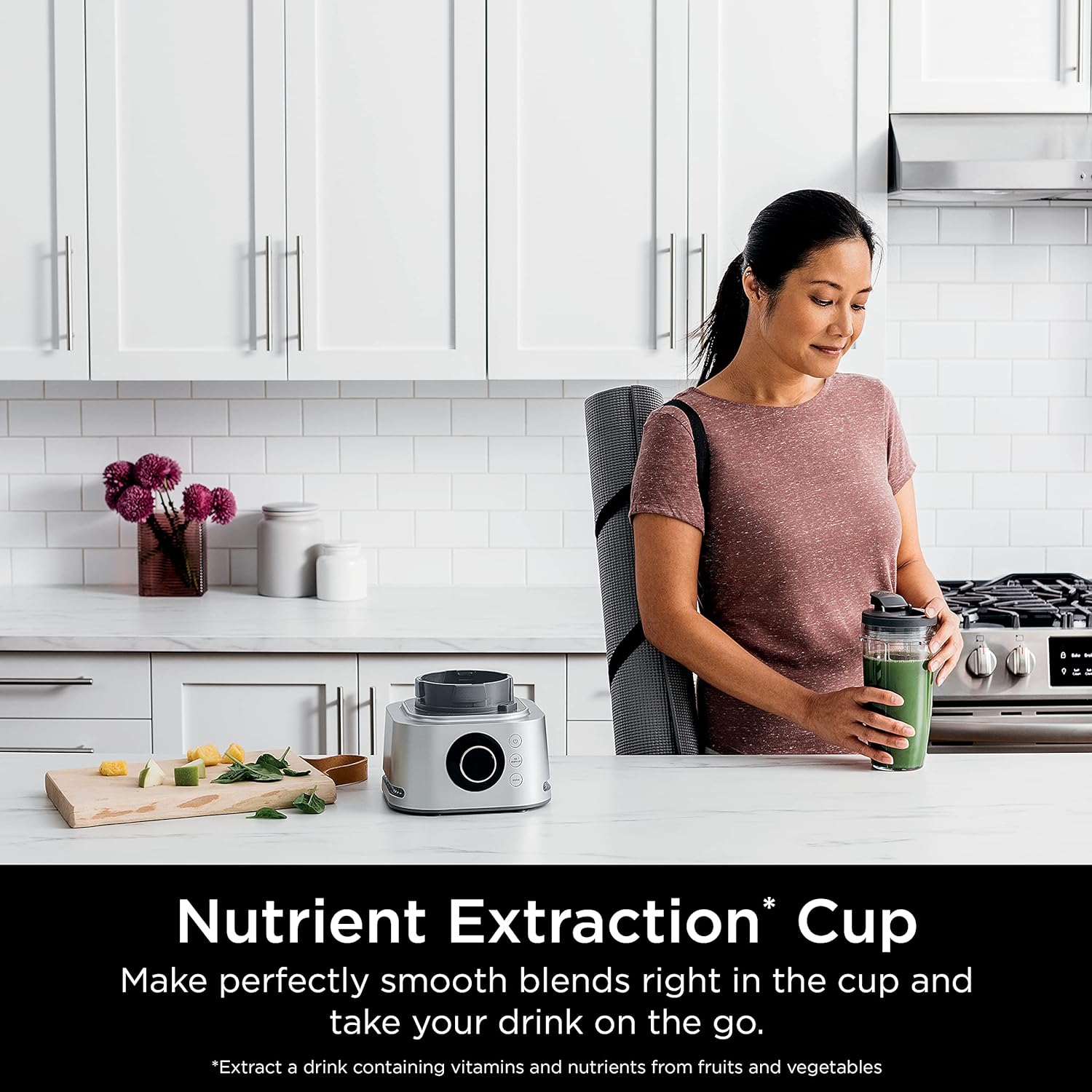 SS401 Foodi Power Blender Ultimate System con jarra de mezcla y procesamiento de alimentos de 70 onzas, fabricante de cuencos XL y extractor de nutrientes* y 7 funciones, color plateado