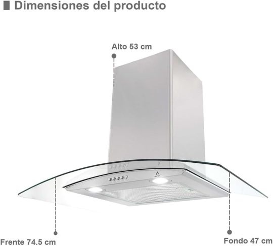 empotrable Zenit, Parrilla a gas de 5 quemadores para empotrar Mod. ZEGNA, Campana extractora de pared Mod. CC-76,Horno en acero inoxidable con cristal templado Mod. SILVER VORTEX