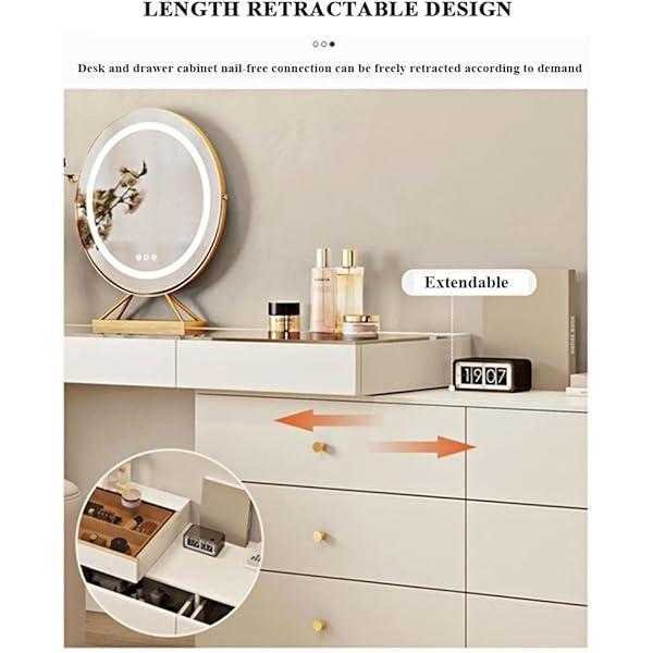 Cómoda blanca, moderna unidad de almacenamiento ancha, clóset telescópico para cambiador, 3 secciones de pista silenciosa, muebles de recámara (blanco 140 cm + 140 cm) Blanco 140cm+140cm