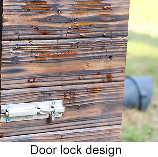 Casa grande de madera para perros al aire libre, resistente al viento y a la lluvia, con puertas y ventanas, cubierta de camuflaje para lluvia, tamaño: 56 x 45 x 48 cm