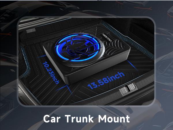 VIKEJIEBIV 1200W Subwoofer, Slim Underseat Car Subwoofer and Amp Package with Ambient Light, Individual Control for Low Pass/Gain/Boost Bass, Loud Stereo Sound, Deep Bass, Car Truck Accessory Perfect for Truck/SUV/Jeep/MPV