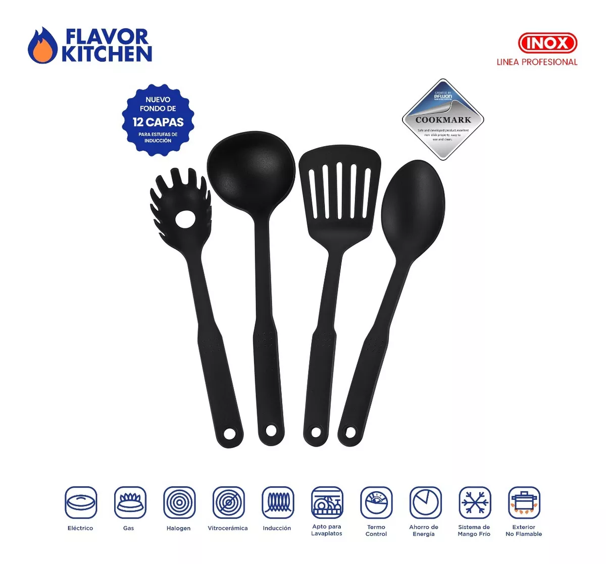 Batería De Cocina Flavor Kitchen Acero Inox Quirúrgico 26 Pz