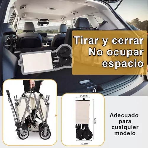 Carro De La Compra Plegable Multifuncional Con Mesa 3 En 1