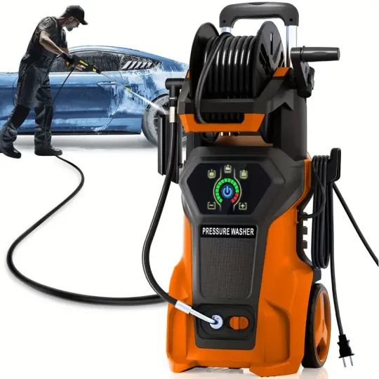 Lavadora de Alta Presión Eléctrica 4800 PSI 3.2 GPM con 4 Puntas Diferentes, Máquina de Limpieza de Alta Potencia de 1800W para Coches, Patios y Limpieza de Pisos