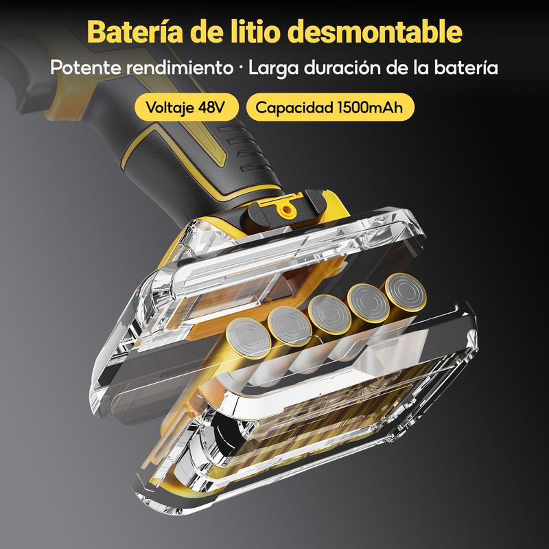 Taladro Electrico y Inalambrico de 48V, Herramienta Profesional 3 en 1, Taladro, Desatornillador y Martillo,Bateria de Larga Duracion, Motor de Alto Rendimiento, Juego con Accesorio