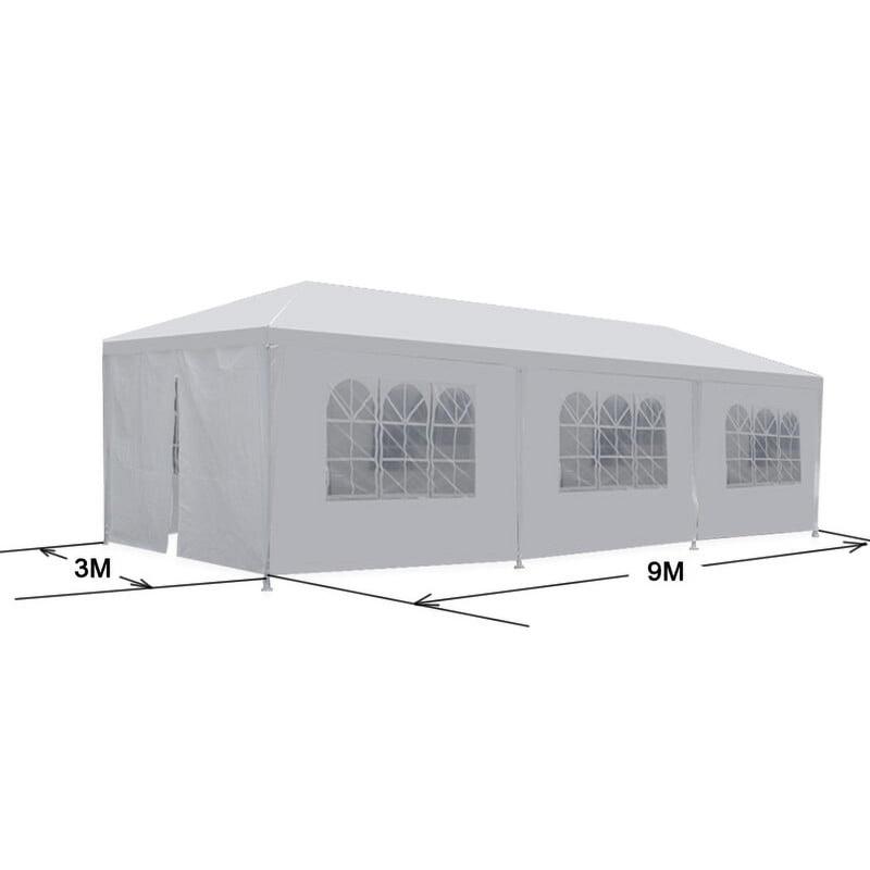 Toldo de patio con estructura de acero de varios tamaños - Toldo de sombra para exteriores para fiestas y bodas, opciones de 10'x30', 20' y 10', paredes desmontables, protección UV, incluye herrajes, refugio para exteriores, rectangular, summervibes