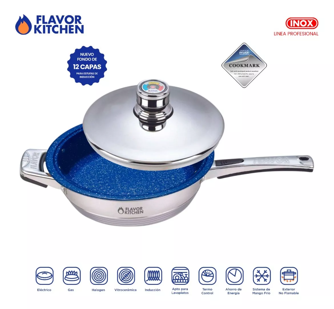 Batería De Cocina Flavor Kitchen Acero Inox Quirúrgico 26 Pz