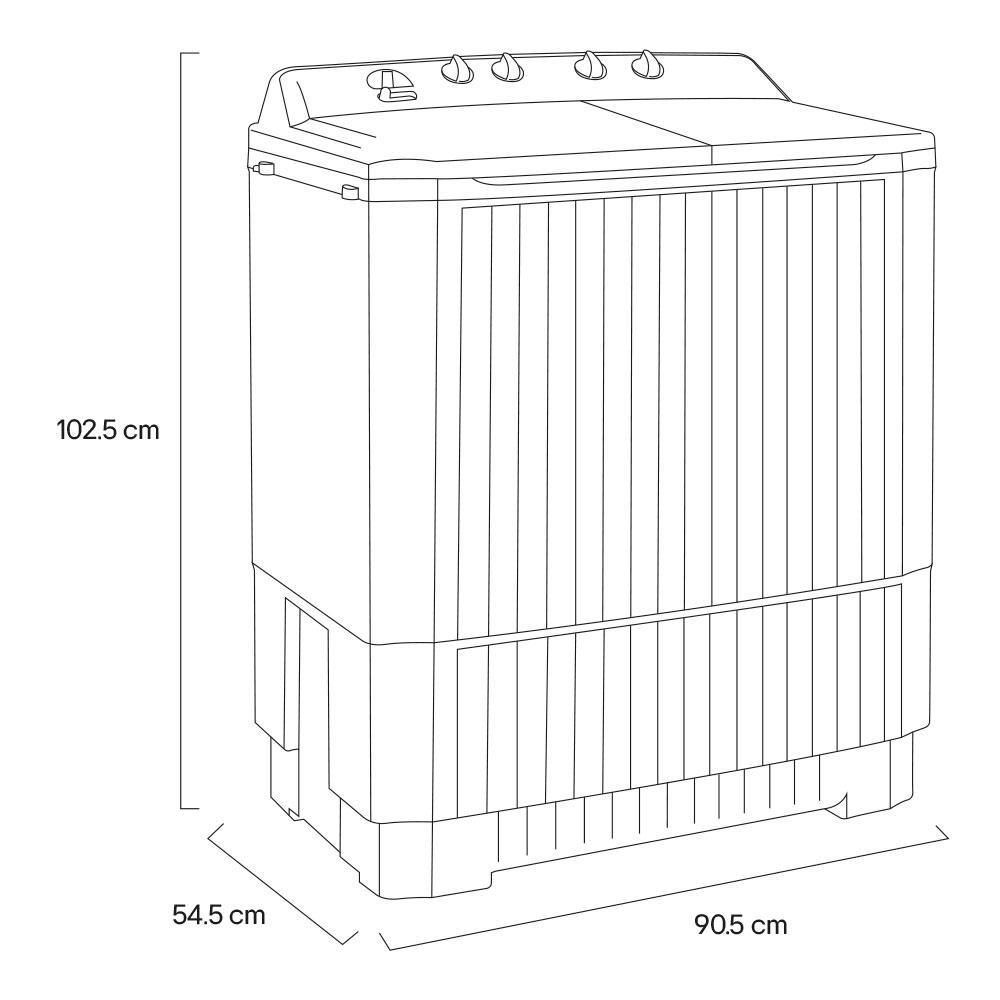 Lavadora 13Kg Doble Tina 3GAK. Gris
