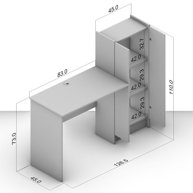 Escritorio  Con Armario Castaño