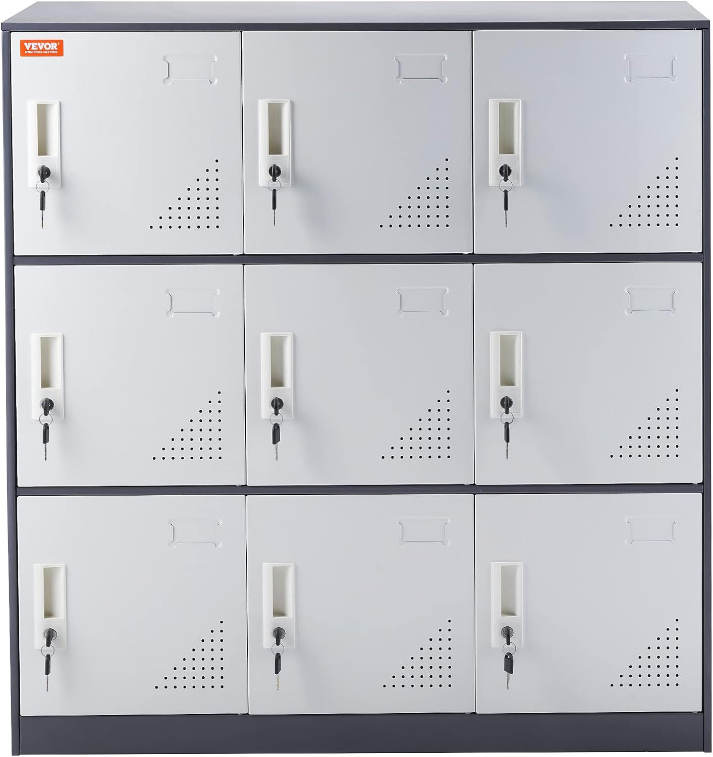 Metal Storage Cabinet with Wheels, 75'' Locking Steel Storage Cabinet with 2 Magnetic Doors and 4 Adjustable Shelves for Office, Garage, Home