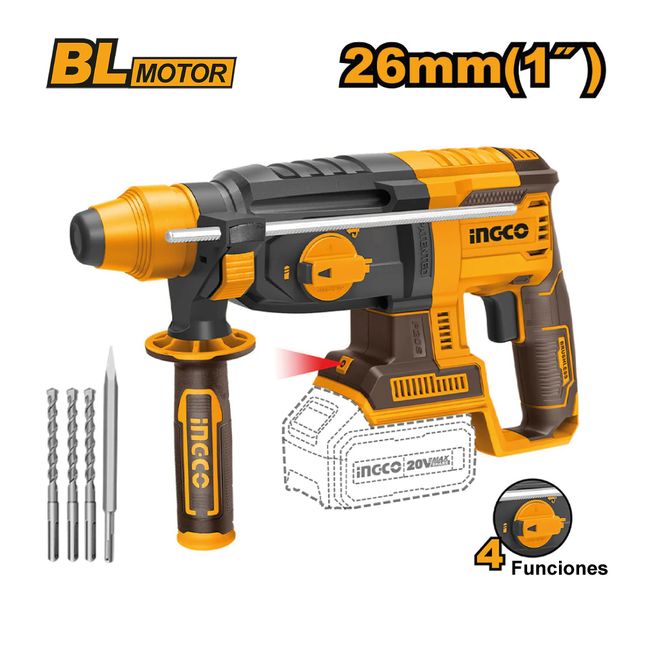 Kit 5 Herramientas  Taladro + Llave Impacto + Rotomartillo + Amoladora + Linterna 20V