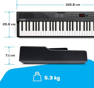Piano eléctrico con 61 teclas, Teclado Musical con altavoces, audífonos, micrófono, soporte para piano, atril y taburete