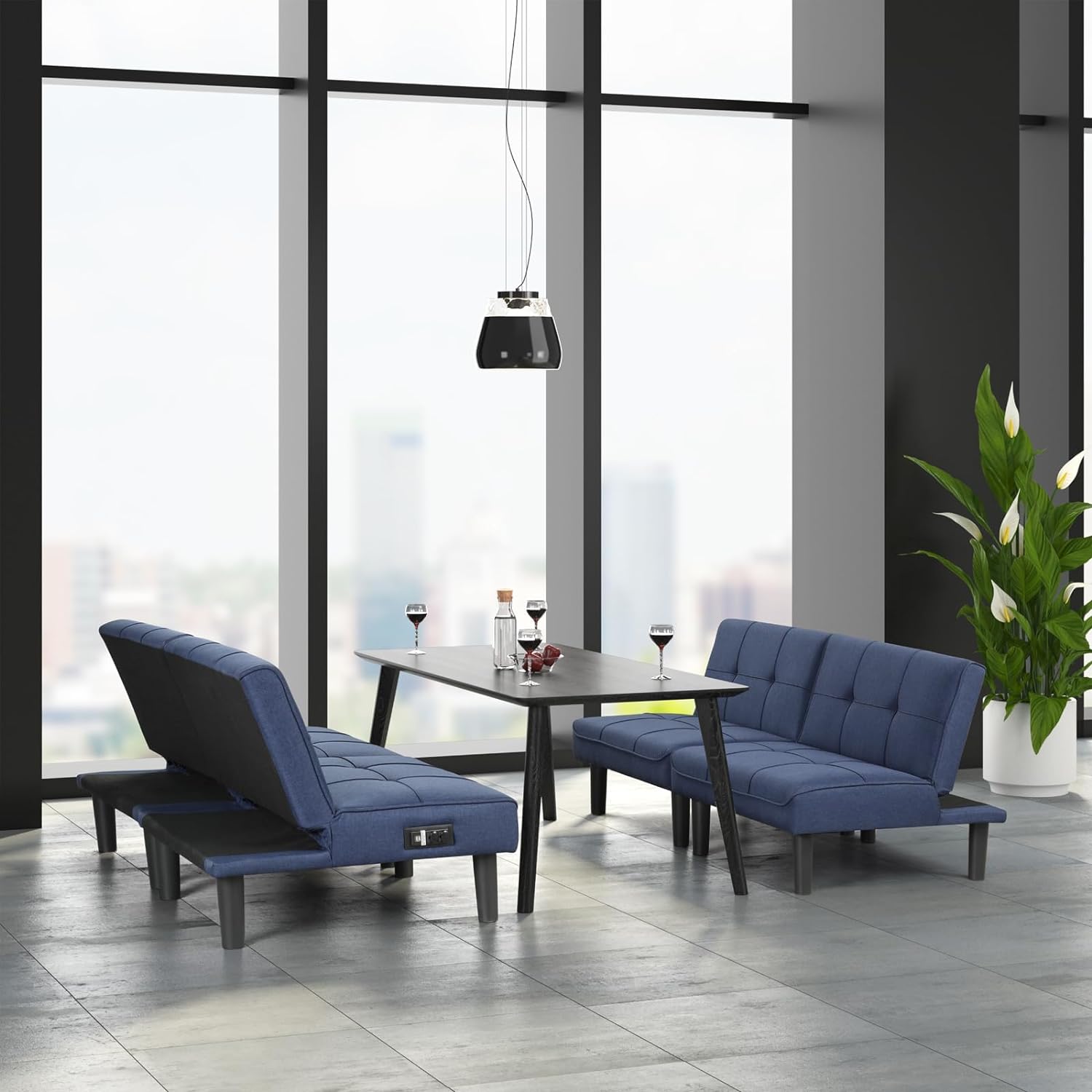 ! Sólo MXN$600 hoy KAIRUITUCH - Sofá cama convertible 3 en 1 para cama individual, sofá de futón con respaldo plegable ajustable, 2 piezas, futón pequeño para sala de estar, departamento