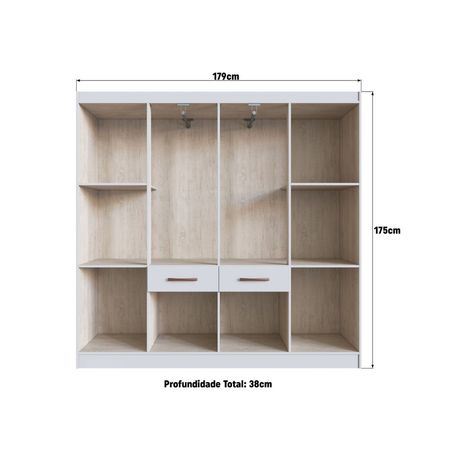 Ropero Niza 10 Puertas 2 Cajones Blanco Moveis Doripel