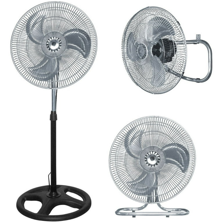 Ventilador  metálico 3 en 1 Gutstark Pedestal 18 base soporte 1,3 mt