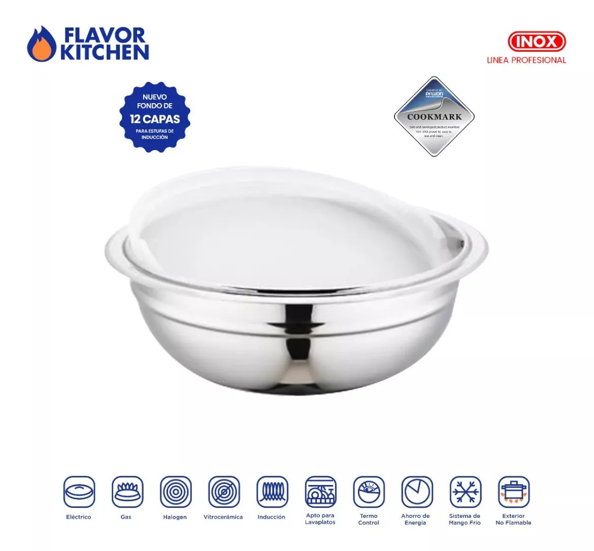 Batería De Cocina Flavor Kitchen Acero Inox Quirúrgico 26 Pz