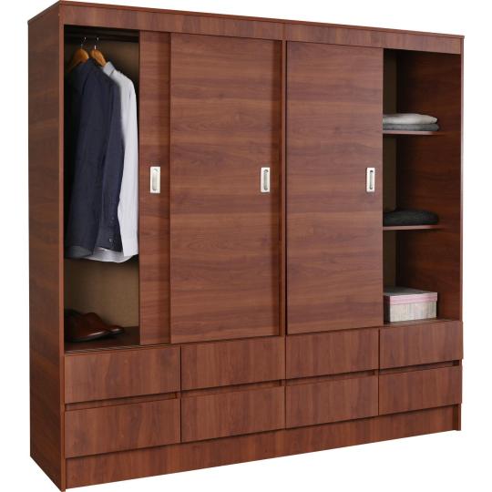 Clóset Maule 4 Puerta(s) 2 Repisa(s) 180x180x51 cm Cerezo