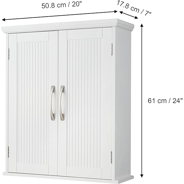 Clóset de Pared extraíble con Puertas Dobles, Color Blanco Pull Handle Wall Cabinet clóset de pared