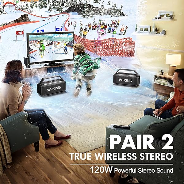 Altavoz Bluetooth - 100 W pico 60 W RMS graves profundos, IPX6 altavoces Bluetooth portátiles resistentes al agua inalámbricos con subwoofer