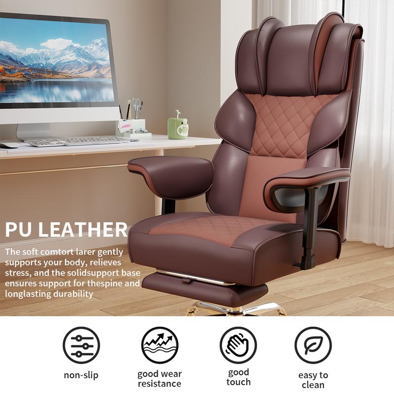 [Oferta relámpago de hoy] Silla de oficina grande y alta, silla de escritorio con reposabrazos suaves y ajustables, silla ergonómica para juegos con respaldo alto y soporte lumbar, sillas ejecutivas para computadora con reposapiés KC-5184