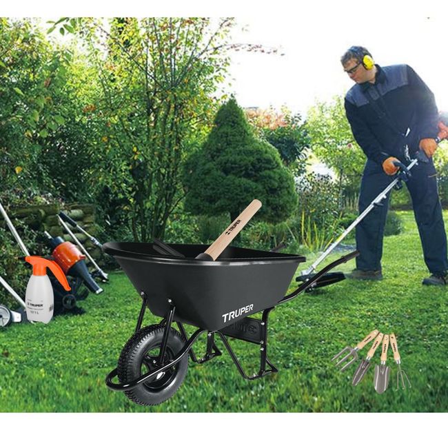 Combo carretilla tolva , herramientas para Jardín 8 piezas