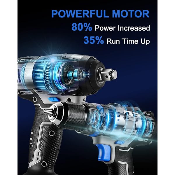 Kit combinado de taladro inalámbrico: taladro de impacto sin escobillas de 20 V máx. y llave de impacto Juego de herramientas eléctricas inalámbricas