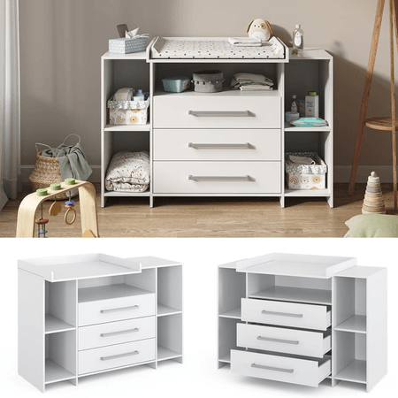 Comoda Cambiador de Bebe Premium Armado Blanco Muebles
