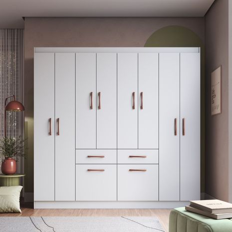 Ropero Niza 10 Puertas 2 Cajones Blanco Moveis Doripel