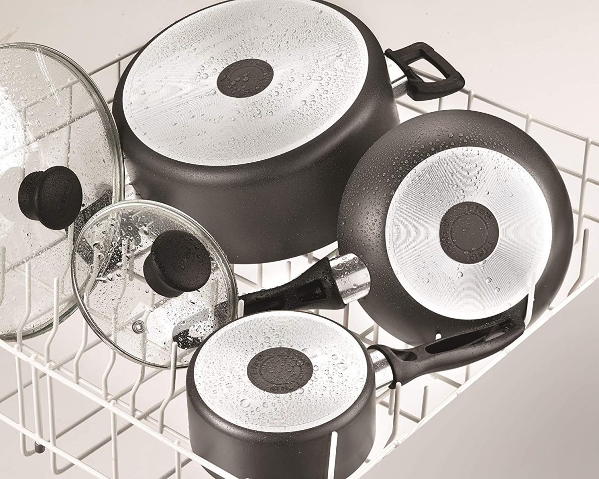 T-fal Everything in Kitchen - Juego de utensilios de cocina aptos para lavaplatos, 20 piezas, color negro