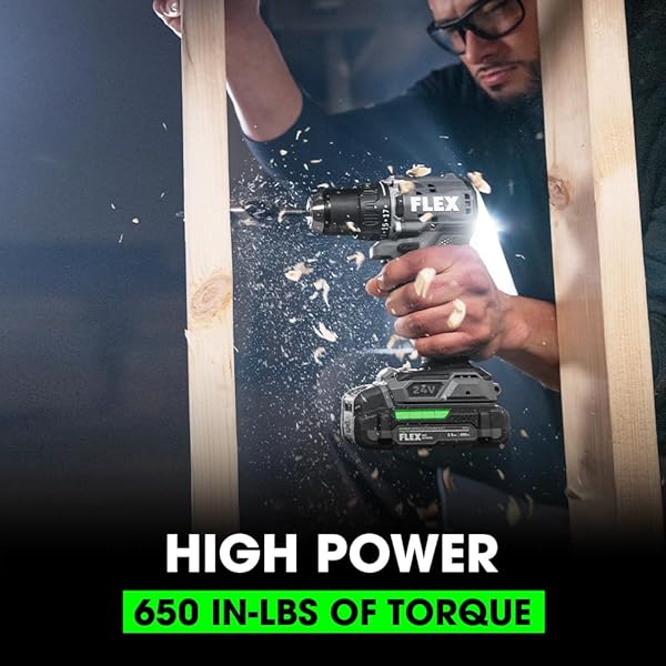 Kit combinado compacto de 2 herramientas, sin escobillas: taladro de 2 velocidades de 1/2 pulgadas y destornillador de impacto hexagonal de 1/4 pulgadas con (2) baterías de litio de