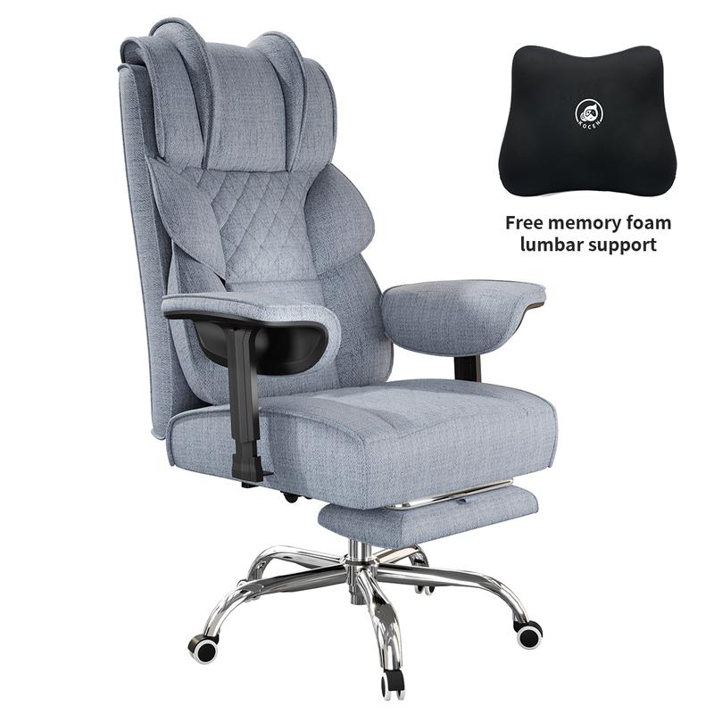 [Oferta relámpago de hoy] Silla de oficina grande y alta, silla de escritorio con reposabrazos suaves y ajustables, silla ergonómica para juegos con respaldo alto y soporte lumbar, sillas ejecutivas para computadora con reposapiés KC-5184