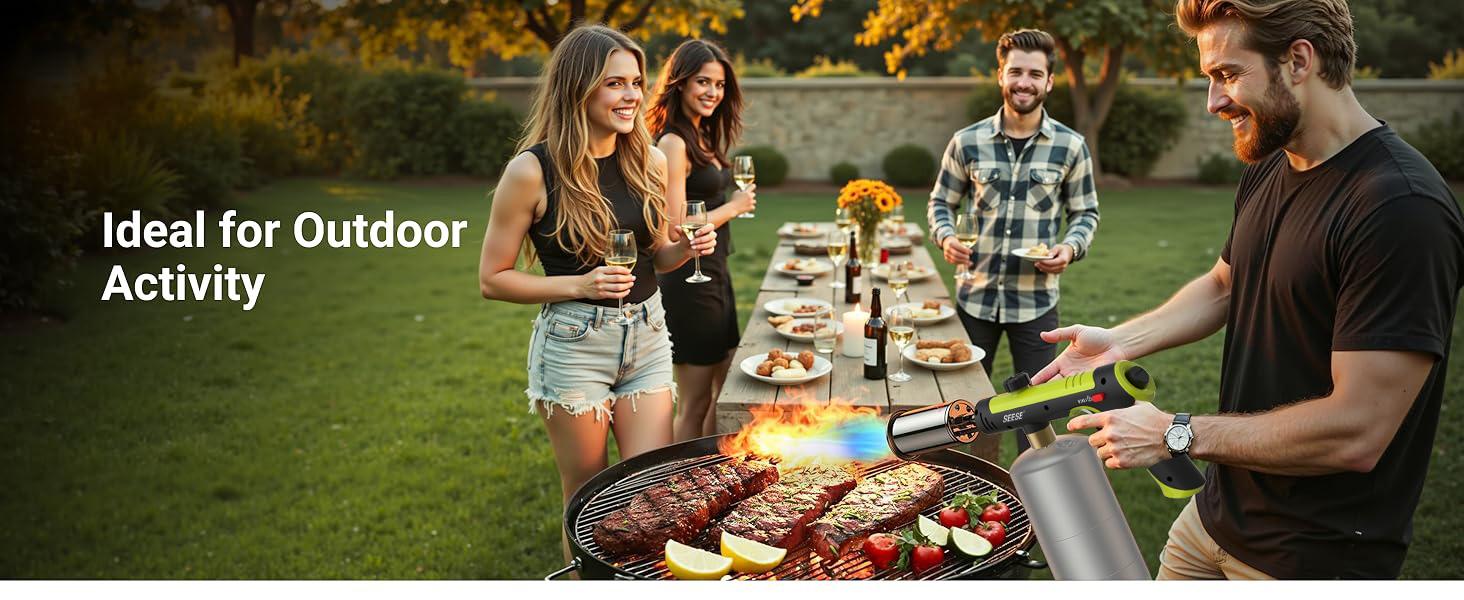 SEESE Powerful Propane Torch (Propane Tank Not Included),Culinary Propane Torch Lighter, Adjustable Blow Torch for Sous Vide Searing Steak, BBQ
