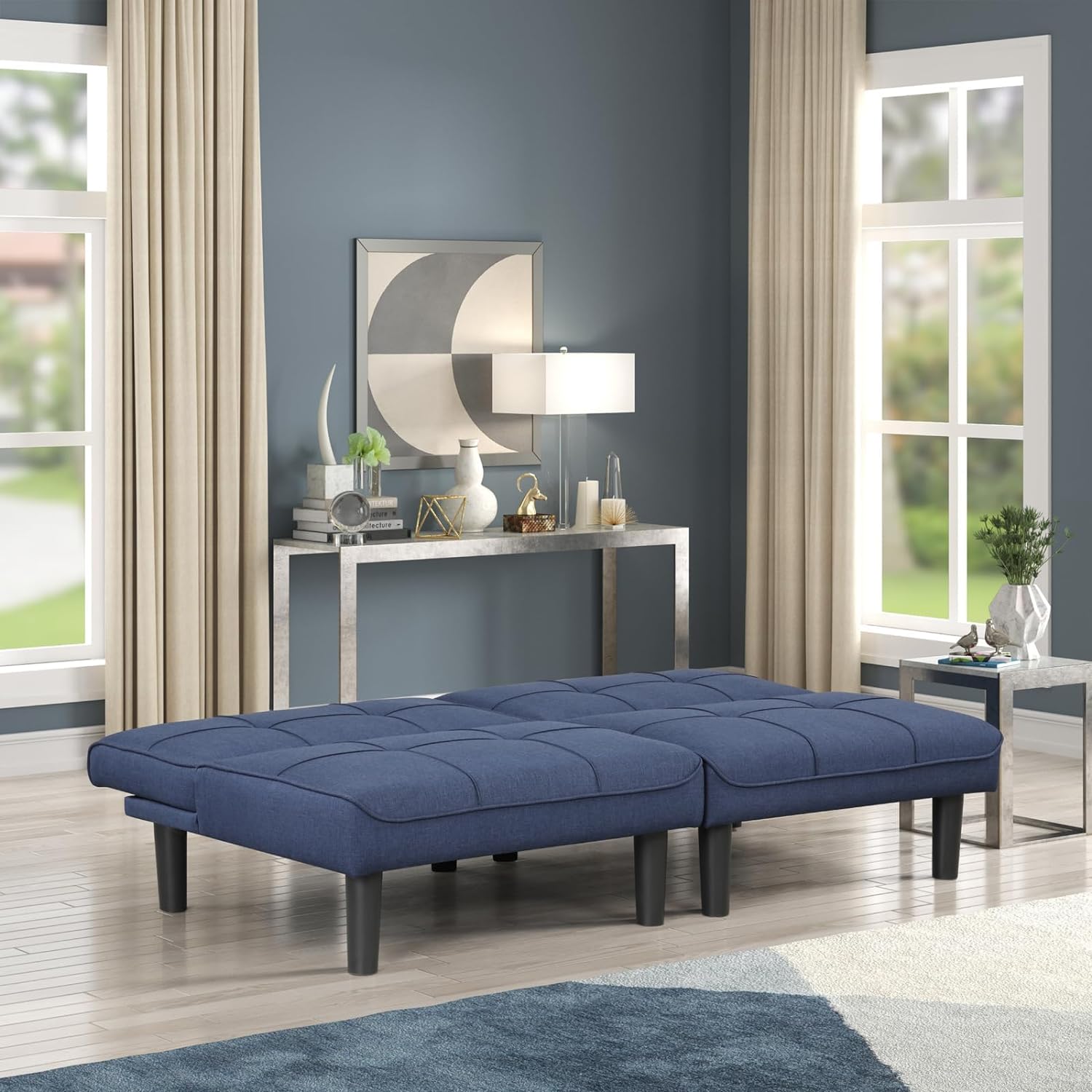 ! Sólo MXN$600 hoy KAIRUITUCH - Sofá cama convertible 3 en 1 para cama individual, sofá de futón con respaldo plegable ajustable, 2 piezas, futón pequeño para sala de estar, departamento