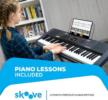 Piano eléctrico con 61 teclas, Teclado Musical con altavoces, audífonos, micrófono, soporte para piano, atril y taburete