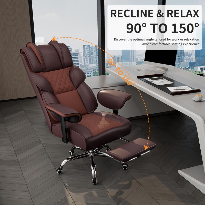 [Oferta relámpago de hoy] Silla de oficina grande y alta, silla de escritorio con reposabrazos suaves y ajustables, silla ergonómica para juegos con respaldo alto y soporte lumbar, sillas ejecutivas para computadora con reposapiés KC-5184