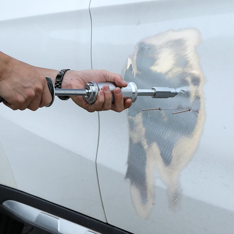 Kit de reparación de abolladuras con soldadora de pernos, extractor de abolladuras con soldadora de puntos de 3 kW con 6 modos de soldadura, máquina extractora de abolladuras para carrocería de automóviles y 16 tipos de accesorios de soldadura para repara