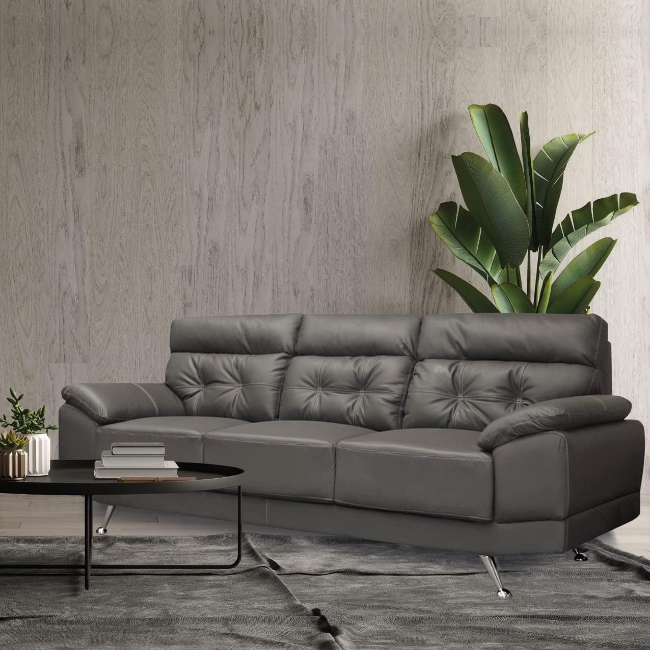 CONFORTOPIEL | Sofá de Piel Genuina Dublin (Chocolate) Medidas APROXIMADAS: (230 cm Largo x 85 cm Profundidad x 95 cm Altura)