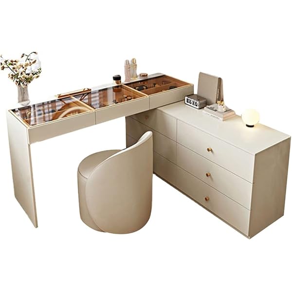 Cómoda blanca, moderna unidad de almacenamiento ancha, clóset telescópico para cambiador, 3 secciones de pista silenciosa, muebles de recámara (blanco 140 cm + 140 cm) Blanco 140cm+140cm