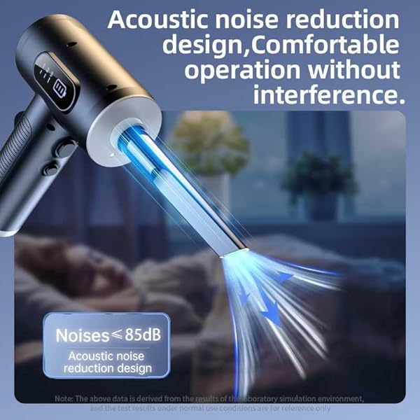 Plumero de aire comprimido, soplador de aire eléctrico portátil inalámbrico de 3 velocidades a 100000 RPM con luz LED, para limpiar teclados y PC, kit de limpieza de aire (sin plumeros de aire enlatados), recargable (negro)