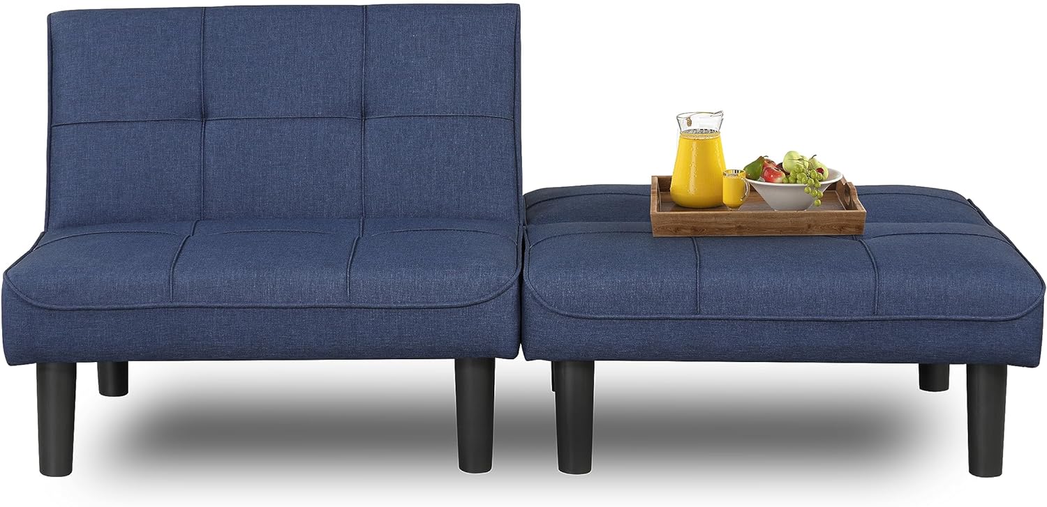 ! Sólo MXN$600 hoy KAIRUITUCH - Sofá cama convertible 3 en 1 para cama individual, sofá de futón con respaldo plegable ajustable, 2 piezas, futón pequeño para sala de estar, departamento