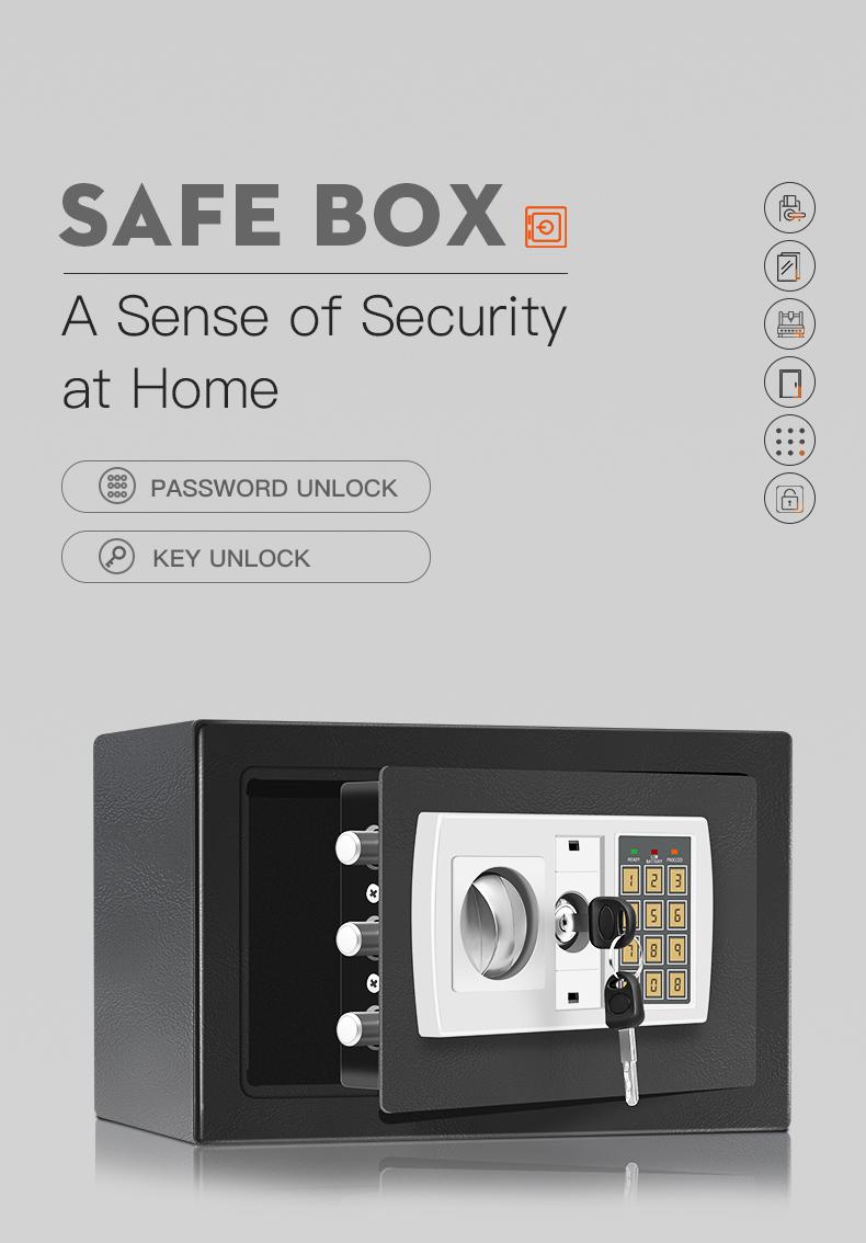 Electronic password Security Box， college dorm saferroomhome ，safe,storage,box office savings, anti-theft safes Mechanical safe box for money key lockbox safebox &mdash;&mdash;No batteries were provided