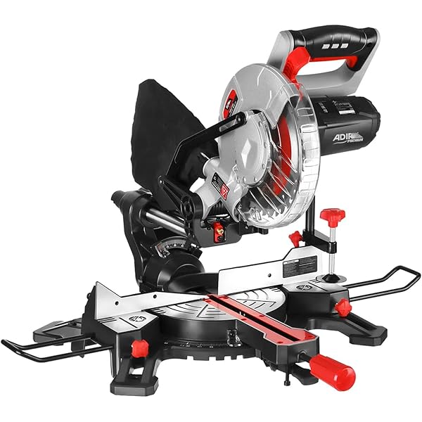 Premium Sierra De Inglete Telescopica 10'' Con Laser Negro 11566