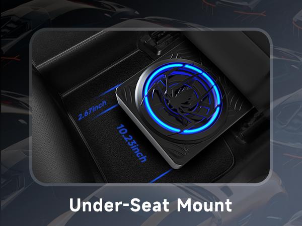 VIKEJIEBIV 1200W Subwoofer, Slim Underseat Car Subwoofer and Amp Package with Ambient Light, Individual Control for Low Pass/Gain/Boost Bass, Loud Stereo Sound, Deep Bass, Car Truck Accessory Perfect for Truck/SUV/Jeep/MPV