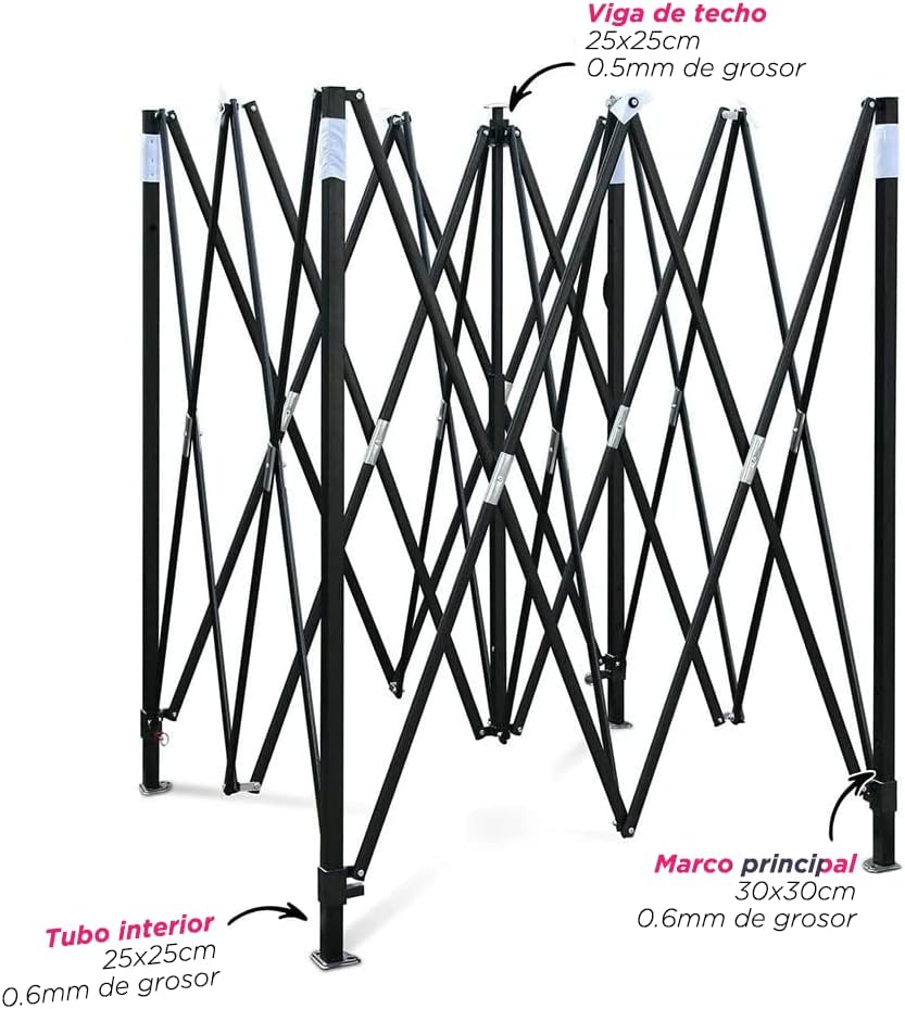 Toldo Carpa Plegable 3x3,Impermeable Reforzado-clavijas de tierra para tienda de campaña al aire libre