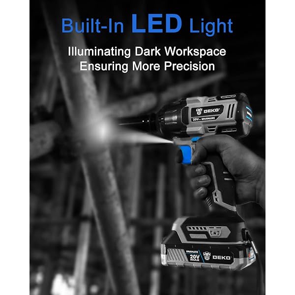 Kit combinado de taladro inalámbrico: taladro de impacto sin escobillas de 20 V máx. y llave de impacto Juego de herramientas eléctricas inalámbricas