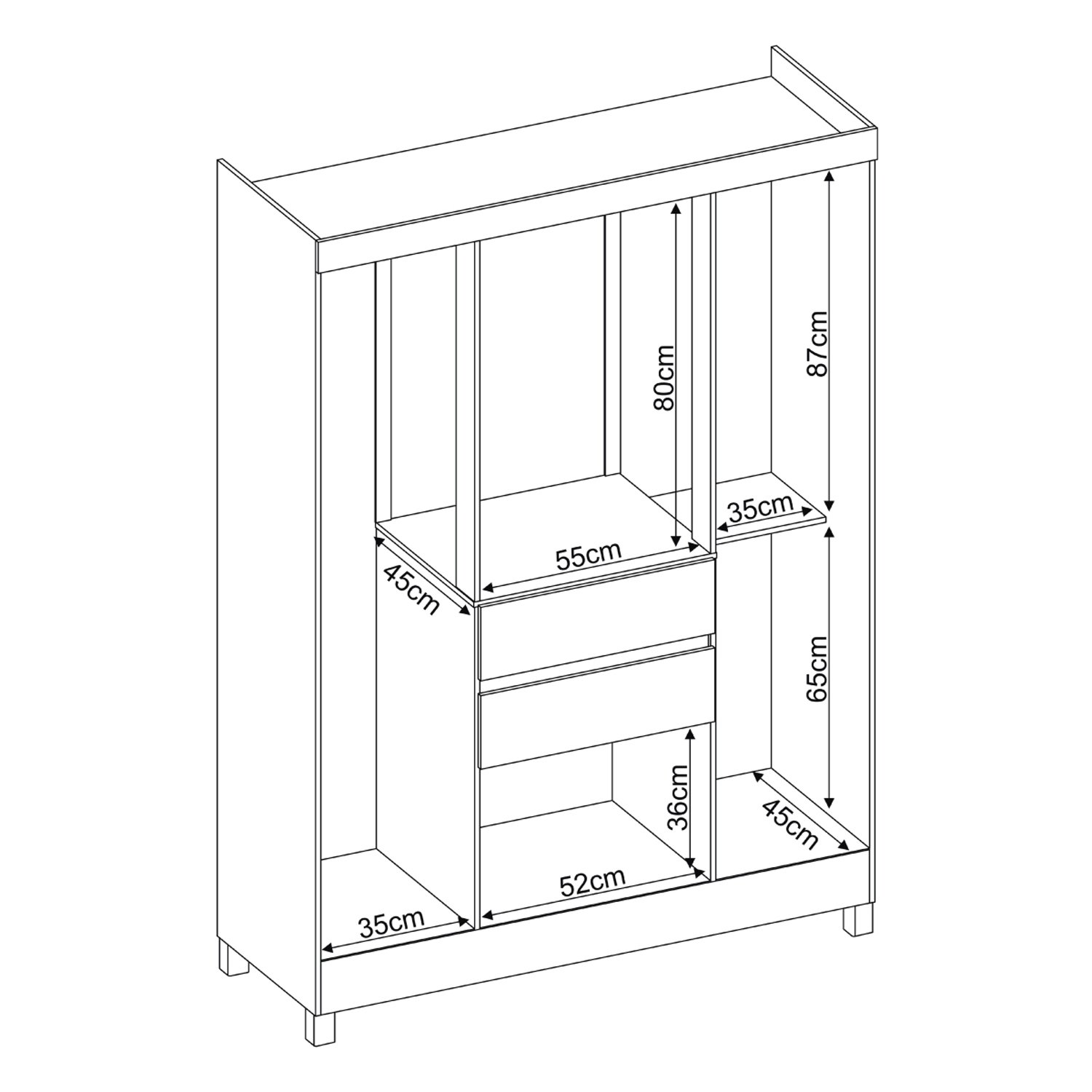 Ropero  6 Puertas 2 Cajones
