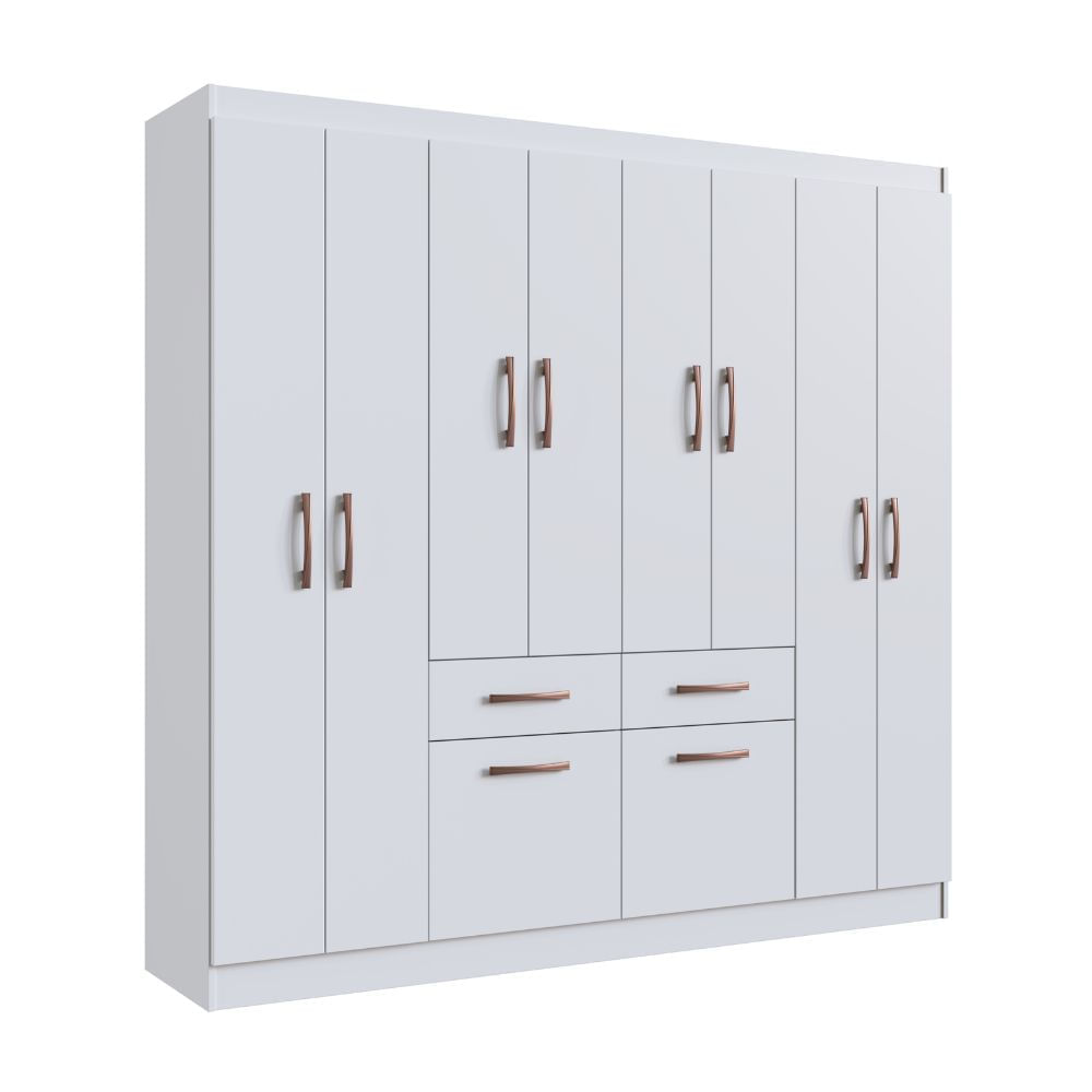 Ropero Niza 10 Puertas 2 Cajones Blanco Moveis Doripel