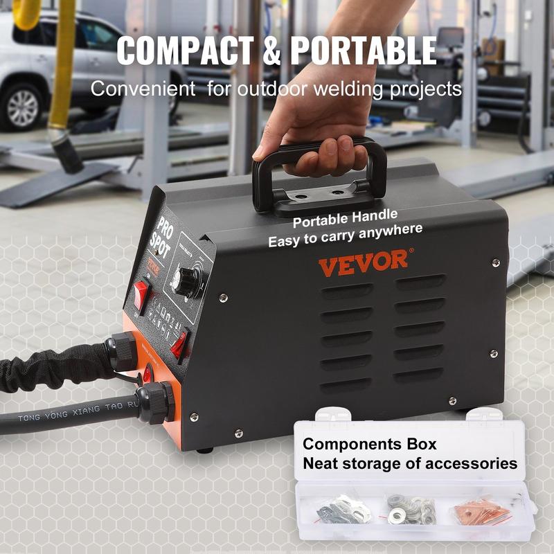 Kit de reparación de abolladuras con soldadora de pernos, extractor de abolladuras con soldadora de puntos de 3 kW con 6 modos de soldadura, máquina extractora de abolladuras para carrocería de automóviles y 16 tipos de accesorios de soldadura para repara